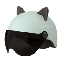 배터리 전기 자동차 헬멧 여성 여름 선 스크린 여성 안전 헬멧 사계절 일반 헬멧 여름 UV 보호 하프 헬멧, 카 다몬 그린 [검은 고양이 귀], 평균 크기