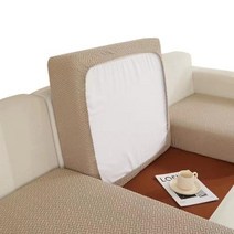 조약돌소파 자카드 소재 두꺼운 엘라스틱 소파 쿠션 좌석 커버 자형, XieWen Sand+Pillowcase 45x45cm