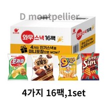 와우스낵 과자 선물세트, 4가지 16팩 1set, 1개