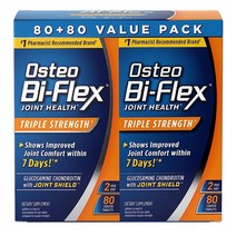 Osteo Bi-Flex 오스테오 바이플렉스 트리플스트렝스 글루코사민 HCI 콘드로이틴 MSM 히알루론산 콜라겐 보스웰리아 식이유황 붕소 망간 비타민C 80 코팅정제 2팩, 2개, 80개