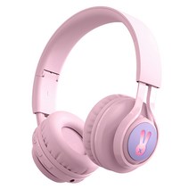 SITOAT 어린이 헤드폰 Bluetooth 헤드폰 85db 음량 제한 청각 보호 무선 헤드폰 마이크 첨부 온라인 수업 음악 대화 키즈 모드 통상 모드 무선 유선 양용 LED 라이트 아이 성인 겸용 스마트폰 게임기 PC 등 적용 (핑크)