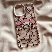 캣폴 베란다펫도어 원목캣타워 캣타워DIY 헬로 키티 휴대폰 케이스 아이폰 호환용 호환 13 12 11 프로 맥스 만화 투명 고양이 X Xr Xs 7 8 P 미끄럼 방지 커버 비산, [08] iPhone 12, [02] My Melody