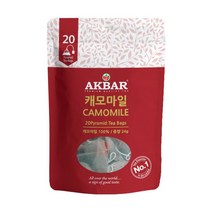 아크바 캐모마일 차 피라미드 티백, 5개, 20개입, 24g
