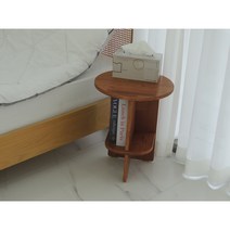 유노이아 소파 침대 선반 협탁 ( 월넛 원색 )