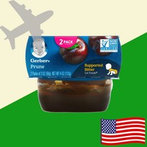 거버 6개월 아기 퓨레 간식 8개월 과일 퓨레 푸룬 1단계 56g 2팩 미국 직구, 1단계 푸룬