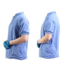 여름 작업복 반팔 공장 근무복 티셔츠 단체티 위생복, 블루_L