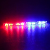 led경광등 자동 스트로브 조명용 LED 경찰 조명 스트로보스코프 플래시 컨트롤러 Fso 자동차 트럭 LED 경고 Safti 깜박이 액세서리 4x2LED, Red Blue, 1개