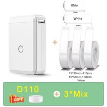 Niimbot-D101 D11 D110 미니 열전사 라벨 스티커 프린터 잉크리스 휴대용 포켓 메이커 12-15mm 휴대폰 기계용, 09 D110 with 3 W paper