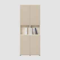 한샘 샘 책장 5단 80cm 모던형 시공 (컬러 택1), 크림화이트_책장/코튼그레이_도어(J)