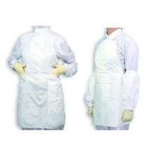 KM 크린룸 제전 방진 앞치마 실험실 클린룸 반도체 연구실 청정룸, 화이트, 1개