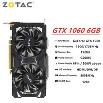 지포스 ZOTAC Raphic 카드 GTX 1060 3GB 5GB 6GB 비디오 GPU, 03 GTX-1060-6GB
