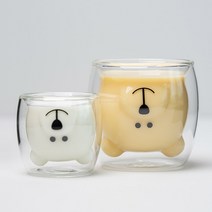 인블룸 곰돌이 투명 이중유리컵 80ml / 250ml 2개, 80ml 2개