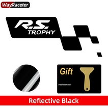 자동차 앞 범퍼 블레이드 스티커 레이싱 RS 트로피 그래픽 바디 비닐 데칼 르노 스포츠 메간 클리오 컵 산, 02 Reflective black