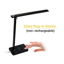 충전식터치램프 USB 듀얼 소켓 테이블 램프 무선 충전 Luminaria 침실 조명 학생 눈 보호, 01 Wire Control