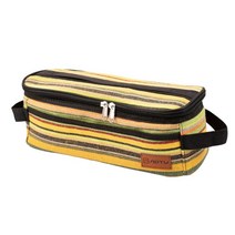 지퍼가 달린 가족 바베큐 여행 캠핑 조리기구 주최자 핸드백, 33cmx14cmx12cm, 옥스포드 천, 다채로운 줄무늬