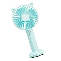 USB 충전식 핸드 헬드 팬 조정 가능한 데스크탑 무선 냉각 장치 스탠드 데스크탑 캠핑 액세서리, 푸른