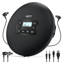 휴대용cd플레이어 휴대용시디플레이어 벽걸이 어학용 차량용 소형 미니 cdp 라디오 AUX 케이블 지원 TF 카드 스피커 CD 음악 플레이어 고음질의 음악을 주도 화면 라운드, 검은색