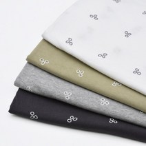 태백섬유 대폭 30수 펀칭 싱글 레이온 원단 클로버 4종, 화이트(H일이)