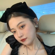펜셀 리본 벨벳 헤어밴드 머리띠