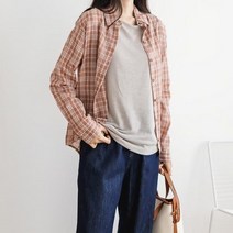 바보사랑 여성 가을 겨울 간절기 타탄체크 셔츠 남방.디작소