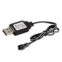 4.8V NICD 또는 NIMH 배터리 자동차 SM 2P 용 250ma USB 충전기 전원 어댑터 케이블, 검은색