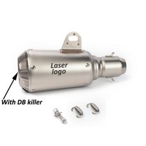 범용 오토바이 배기 테일 파이프 3851mm 슬립 온 머플러 야마하 MT07 Z900 닌자 400 GSR600 SV650 MP3 용 무료 스티커 포함, A-A.k laser and DB
