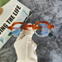 타르트 투톤 뿔테 안경테 매트 브라운 화이트 수제 안경 일본 남자 여자
