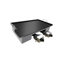 포장마차 철판 볶음 순대 닭갈비 떡볶이 그릴 팬 불판, 60x40x15x0.6cm배출구