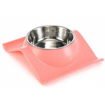 스텐 소형견 고양이 대형견 밥그릇 비숑프레제 닥스훈트 푸들 페키니즈 사료식기 치와와 강아지 말티즈 스피츠 애견 파피용 포메라니안 개, 1개, 0 지크 1구식기 블루