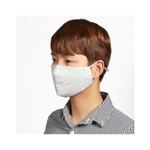 깃털패턴 3겹 필터 면마스크(그레이)