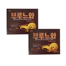 청우식품 브라우니초코칩쿠키 브루느와198g 2개, 198g