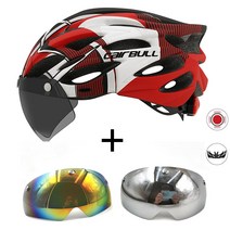 일체형 산악 mtb 도로 자전거 헬멧 통기성 양측 파워 미터 탈착식 승마 Casco Ciclismo 액세서리가있는 자전거, Red