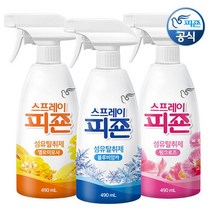 피죤 스프레이 피죤 490mlx3 섬유탈취제 정전기방지, 490ml, 3개, 핑크로즈