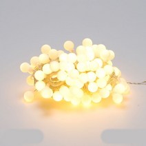 천지몰 LED볼앵두 트리 볼전구 100구 연결형 투명선 전구색 노란 불빛 색상 24V 트리전구