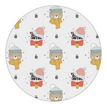 아기 놀이 매트 라운드 어린이 카펫 단순 동물 토끼 꿀벌 패턴 어린이 플란넬 카펫 아기 손 인쇄 카펫, 직경 60cm, D512