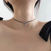 별 목걸이 초커 금 비즈 할로우 스타 펜던트 스테인레스 스틸 여성 패션 빈티지 여름 로프 체인 Y2K 쥬얼리 액세서리