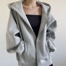 오버핏 후드 집업