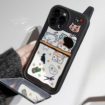 레트로 복고 전화기 짱구 거울 미러 아이폰 안테나 11 12 13 14 pro plus max 프로 맥스 케이스