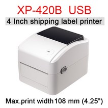 스티커인쇄기 라벨제작 폼텍라벨지 스티커라벨기Xprinter-4 인치 열전사 라벨 프린터 영수증 바 QR 코드, 01 420B USB_03 영국 플러그