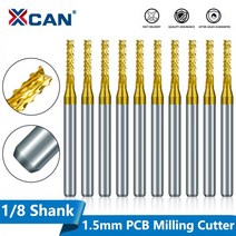 금속 밀링 커터 비트 목공 XCAN카바이드 옥수수 PCB 15mm 티타늄 코팅 CNC 라우터 기계 공구용 엔드 10 개 137204, CHINA, 1.5mm 5boxes(50pcs)