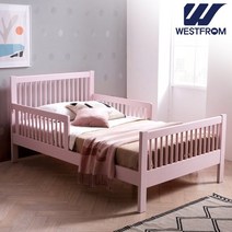 웨스트프롬 고무나무 원목 가드 침대 SS 슈퍼싱글(하단 서랍장 별도 구매), 인디핑크 뮤뮤, 프레임+텐더 호수(본넬퓨어폼)(서랍미포함)
