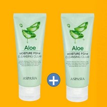 코랜스-ASPASIA 모이스춰 알로에 폼 클렌징 180ml x2개 .매일매일 촉촉한피부 (사은품증정)