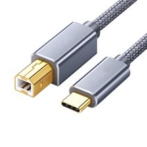 RYRA-USB c형 USB B 2.0 프린터 케이블 스캐너 엡손 HP 캐논 브라더 맥북 삼성 호환 미디 컨트롤러, [03] 2m