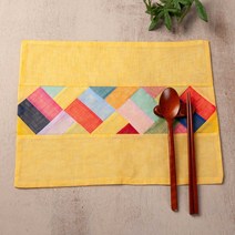 하마공방 고급 색동 모시 전통 테이블 매트, 40cmX30cm, 인디핑크