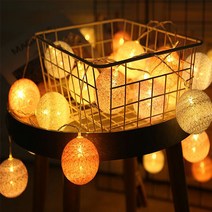 코튼볼 LED조명 20구 은은한 노란불빛조명 감성인테리어 감성캠핑 다양하게 장식해보세요~, 핑크