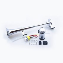 에어혼 12V/24V 자동차 경적 에어 트럭 17 인치 150DB 다중 색상 시끄러운 단일 스피커 보트 기차 오토바, 03 With silver motor_01 12V