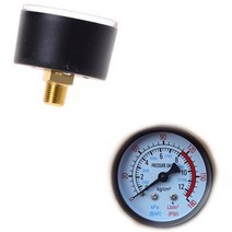 공기 압축기 공압 유압 유체 압력 게이지 1 개 0-12Bar / 0-180PSI, 한개옵션0