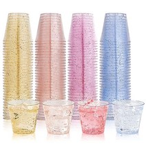 미국발송 JOLLY CHEF 600팩 28.3g(1온스) 플라스틱 샷 잔 다양한 색상의 일회용 컵 시음 컵 - 4가지 색상의 할로윈 파티 컵 파티 축하 및 크리스마스에 적합
