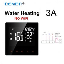 BONDA Tuya 스마트 와이파이 온도 조절기 전기 바닥 난방 물/가스 보일러 구글 홈 알렉사 제어 시스템, 301B Black NO WiFi