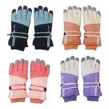 여성 스키장갑 벨크로 방수 방한장갑 보드장갑, 남색